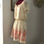 NWOT Max Studio Boho Embroidered Chiffon Dress Shirred Elastic Waist Tunic
