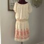 NWOT Max Studio Boho Embroidered Chiffon Dress Shirred Elastic Waist Tunic