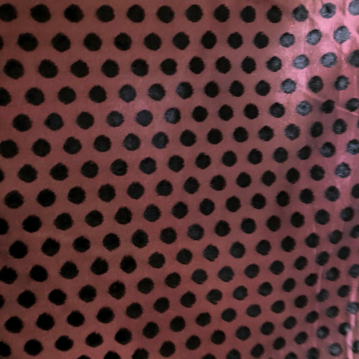 Stunning Vintage 30s 40s Fabric Flocked Dotted Satin 2 Yds x 35" Silk Blend