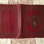 Antique Vintage Embossed Heraldic Italian Leather Book Cover Lion Leaves
