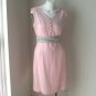 Mod Vintage 60s Bleeker Street Linen Chemise Dress Shift Dress in Pink & Grey