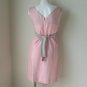 Mod Vintage 60s Bleeker Street Linen Chemise Dress Shift Dress in Pink & Grey