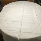 Antique Vintage Double Damask Brocade Linen Banquet Tablecloth Maple Leaves