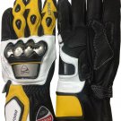 Ducati Corse MotoGP  Metal Leather Motorbike Gloves Yellow