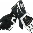 Suzuki Hayabusa Motorbike Leather Racing Gloves Black/White