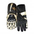 Suzuki Hayabusa Motorcycle Racing Leather Gloves Golden