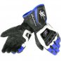 Suzuki Hayabusa MotoGp Motorbike Leather Racing Gloves Blue