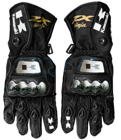 Kawasaki Ninja Motorcycle Racing Leather Gloves