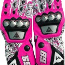 Nicky Hayden 69  MotoGP Motorbike Racing Leather Gloves Pink