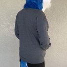Canine / Wolf Hoodie - Blue & White - Size Large