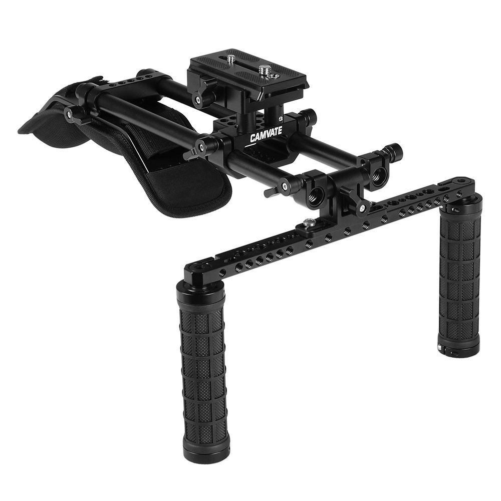 KAYULIN Shoulder Mount Kit With Manfrotto QR Plate & 15mm Railblocks