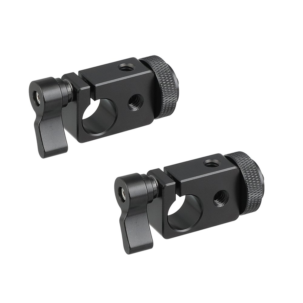 15mm Dual Rod Rail Clamp Mount Railblock 1/4"-20 Thread Knob Screw For DSLR Camera Cage Rig Baseplate Lens Support System Kit