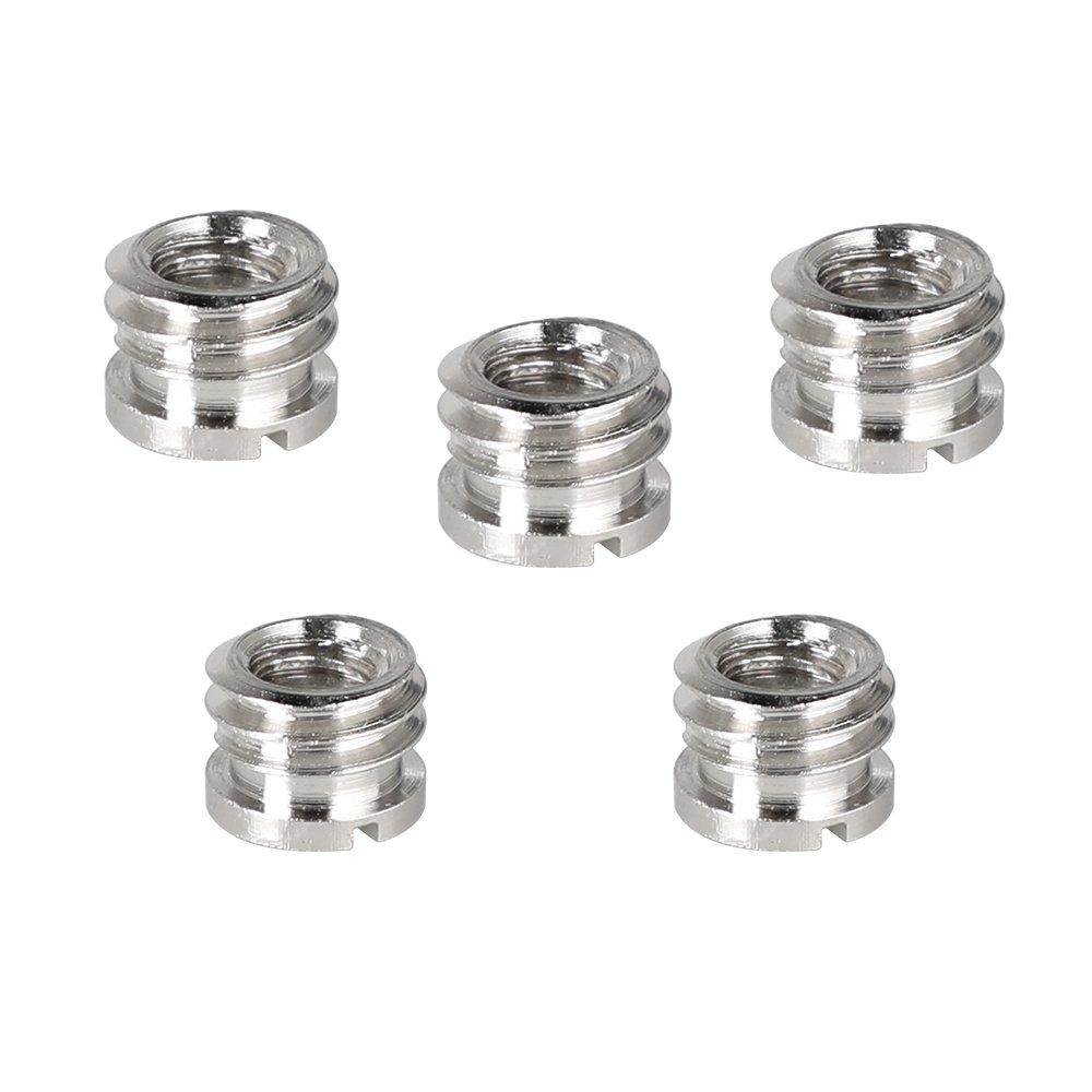 KAYULIN 1/4"-20 Female To 3/8"-16 Male Micro Screw Adapter (5 Pieces) C2190