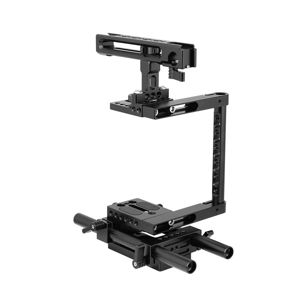 KAYULIN Camera Cage Rig With Adjustable Top Cheese Handle Grip and Rail ...