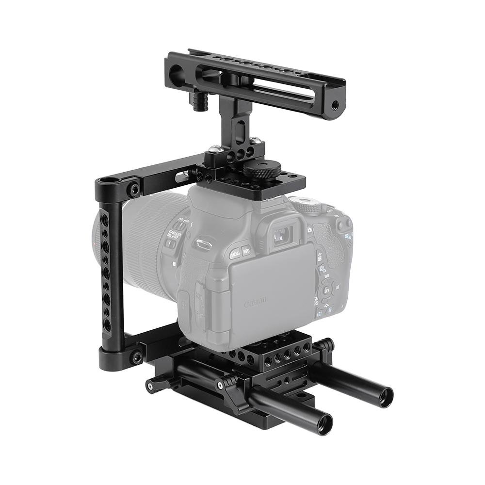 KAYULIN Camera Cage Rig With Adjustable Top Cheese Handle Grip and Rail ...