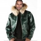 Mens Italian Handmade Crocodile Leather Jacket RED S to 5XL