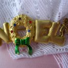 Noel Signed Christmas Pin Signed by JJ