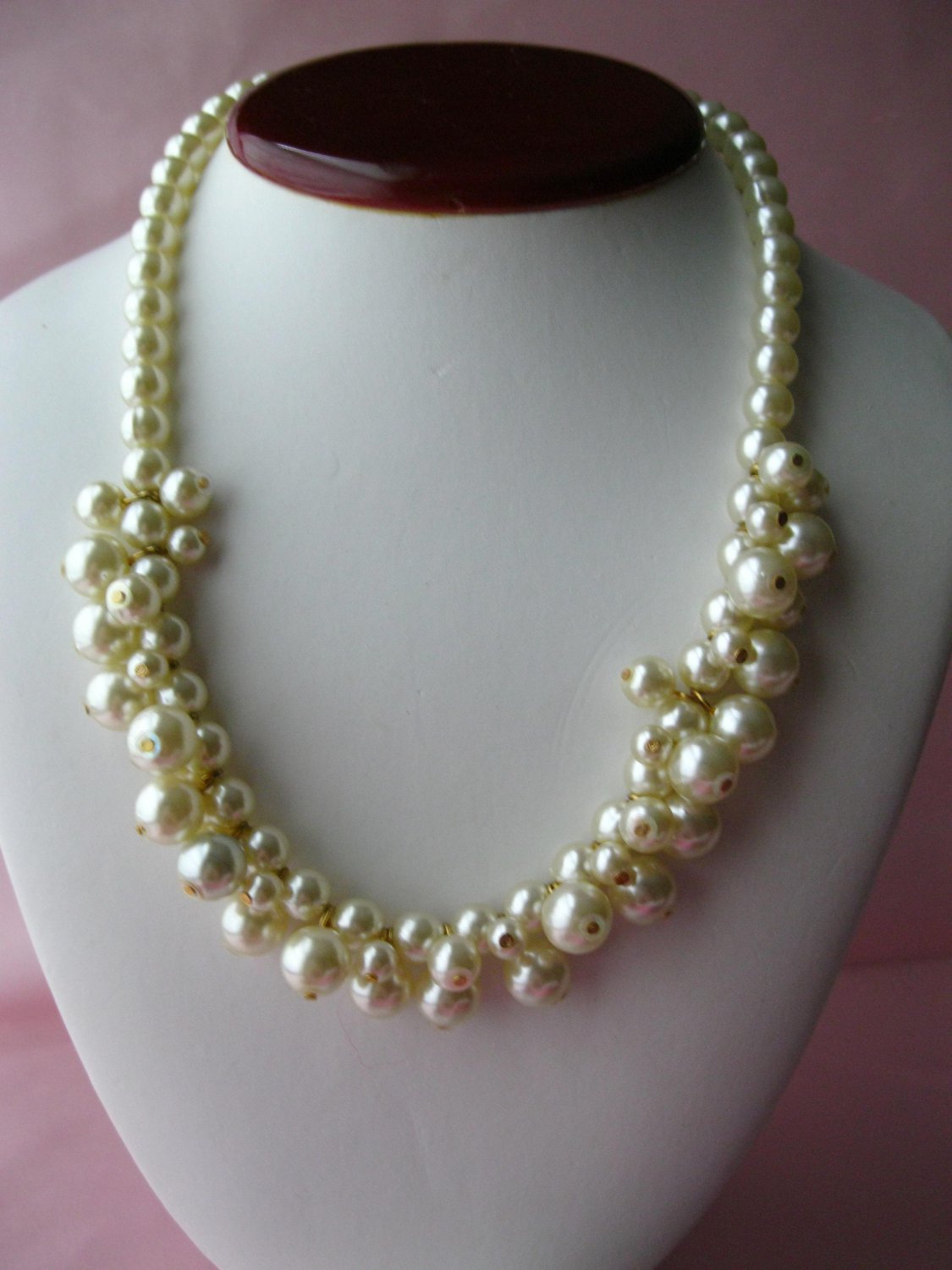 Joan Bari,NWT,pearl bib necklace,bib necklace,jewelry set,faux pearl ...