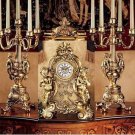 Rococo Style Cherub 19" Clock Saint Remy With 20" Candelabra Set