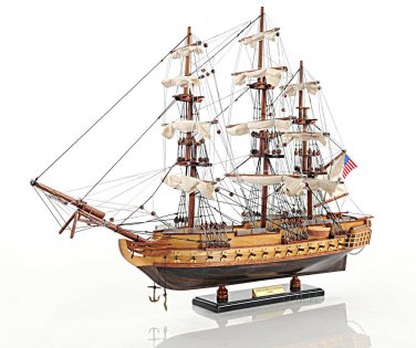 USS Constitution Old Ironsides Tall Ship 22.5" Wood Model Sailboat Assembled
