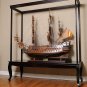 Large Wood Display Case 65" Cabinet With Legs No Glass For Tall Ships Yachts and Boat Models