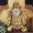 Saint Remy Golden Cherub Desktop  19"Clock