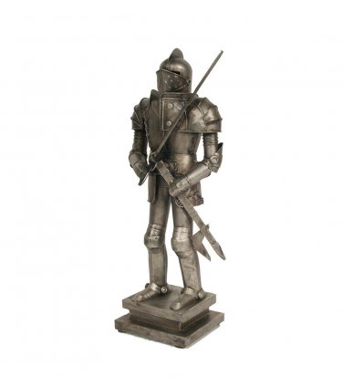 Medieval Guard Gothic Knight 15th-Century 18"  Suit of Armor Metal Statue