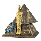 Egyptian Art Goddess Isis Pyramid Treasure Jewelry Box Sculpture Desktop