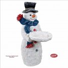 Christmas Eve with Flurry Snowman Butler 29" Sculptural Statue Pedestal Table
