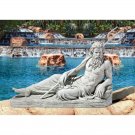 Ancient God Neptune Replica large 33" Sculptural Garden Statue by Raffaell Monti