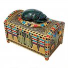 Egyptian Art Royal Egyptian Scarab Treasure Jewelry Box Hand-Painted Desktop