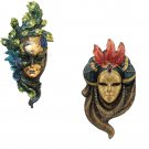 Italian Peacock and Feather Venetian Mask Wall Sculpture Gabriella By Veronese