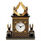 Egyptian Sculptural Mantel Desktop Clock Temple of God Anubis