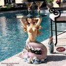 Mermaid of Magellan's Cove 23.5" Sculptural Glass Topped Table
