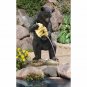 Art Deco Black Bear Beehive Spitter Piped 29.5" Garden Fountain Statue with Pump