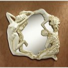 Dance of the Nude Nymphs 11.5" Sculptural Wall Mirror By Artist Owen T. Tipton