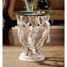 Greek Muses Goddesses of Poetry Art Science Glass Topped 20" Sculptural Table
