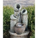 Four Urn 21.50" Garden Fountain Statue with Pump And LED Lights