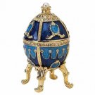 Antique Replica Imperial Russian Enameled Eggs Natalia Jewelry Box