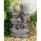 Contemporary Art Spilling Jug Cascading Garden Fountain 20.5"  With LED Lights