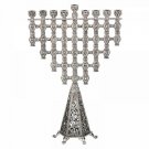 Estate Jewelry Inspired PewterZiva Menorah With Hand Set European Crystals