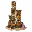 Aloha Hawaii Tiki Moai Haku Pani and Moai Haku Exotic 31" Garden Statues Set 2