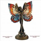 Butterfly Fairy Tiffany-Style Stained Glass Illuminated Sculpture Table Lamp