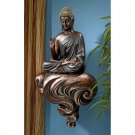 Asian Mistycal Buddha Floating On Cloud For Protection Sucess 28" Wall Sculpture