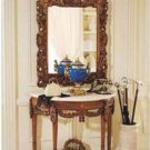 Antique Neoclassical French Hand Carving Console Table Marble Top & Mirror Set