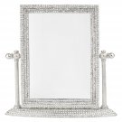 Silver Crystal Swiveling Vanity Mirror 3x Magnification with European Crystals