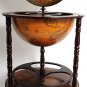 Old World Globe Double Wine Liquor Wood 38.5 Bar Assembled