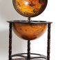 Old World Globe Double Wine Liquor Wood 38.5 Bar Assembled