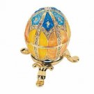 Antique Replica Grand Duchess Imperial Russian Enameled Eggs Golden Jewelry Box