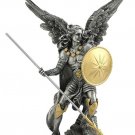 Archangel Saint Raphael with Spir and Shield 10" Cold Cast Bronze Statue